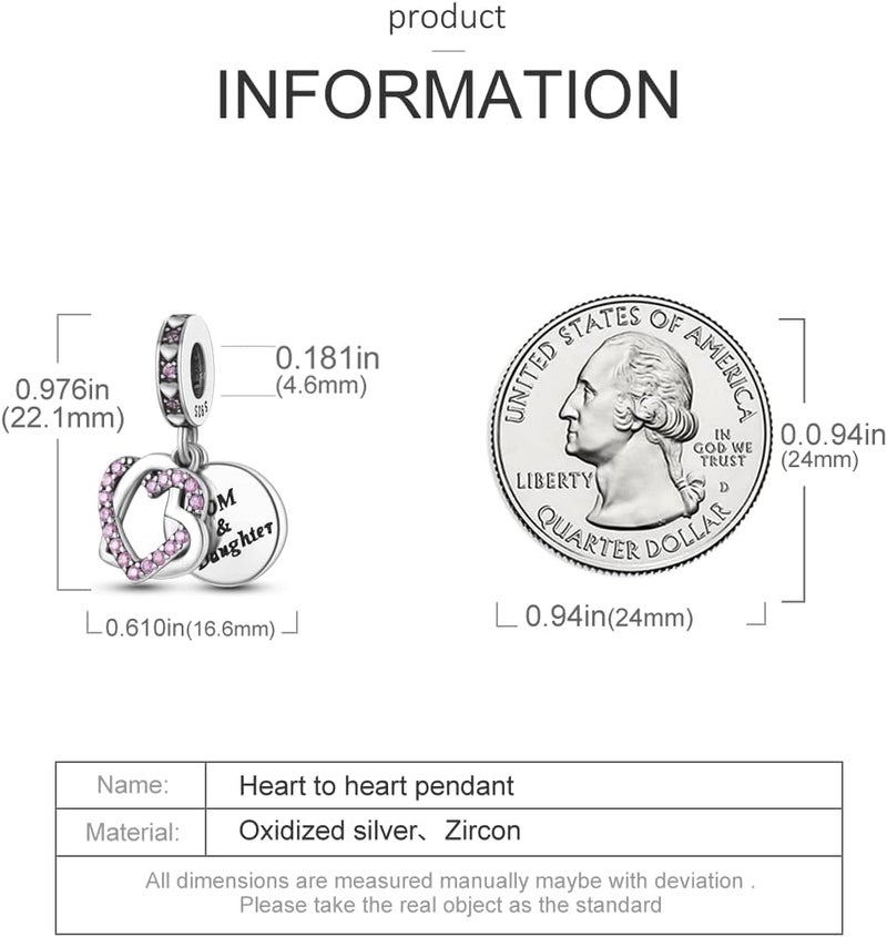 MULA 925 Sterling Silver Charms for Bracelets and Necklaces Lucky Home Happy Family Forever Love Mom Beads Dangle Pendants Jewelry for Women - Image 4